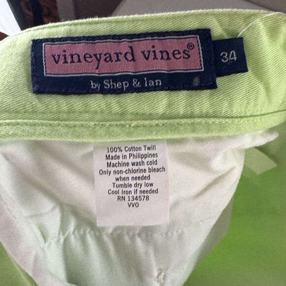 VINEYARD VINES Mens Lime Green Club Shorts Size 34 Twill Classic Golf Preppy NWT - Picture 6 of 9